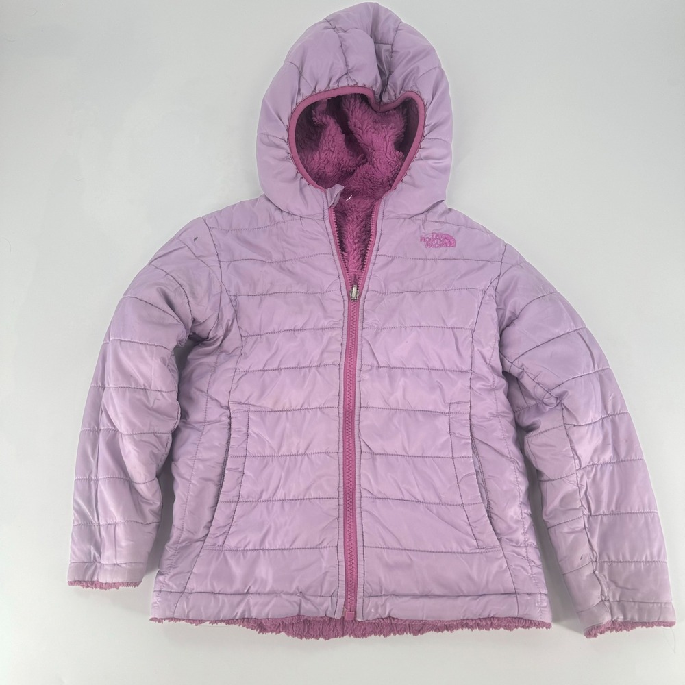 The North Face Toddler Girls Reversible Perrito Hooded Jacket Purple Size 6/6